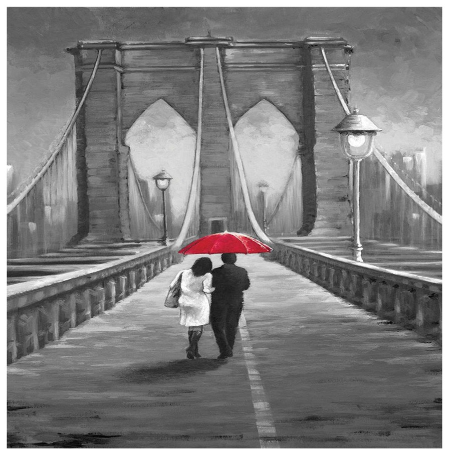 Wall Art * | New York Love Bridge Canvas Wall Art, 24 36 Special Style