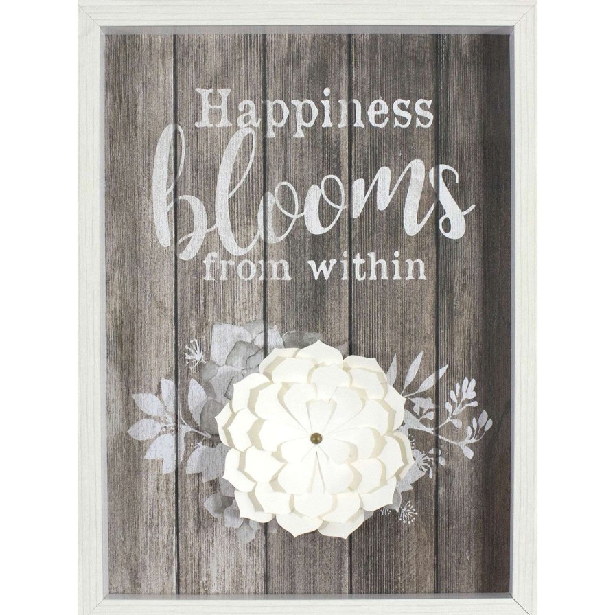 Wall Art * | 16X22 Happiness Blooms From Within 3D Flower Framed/Glass Online