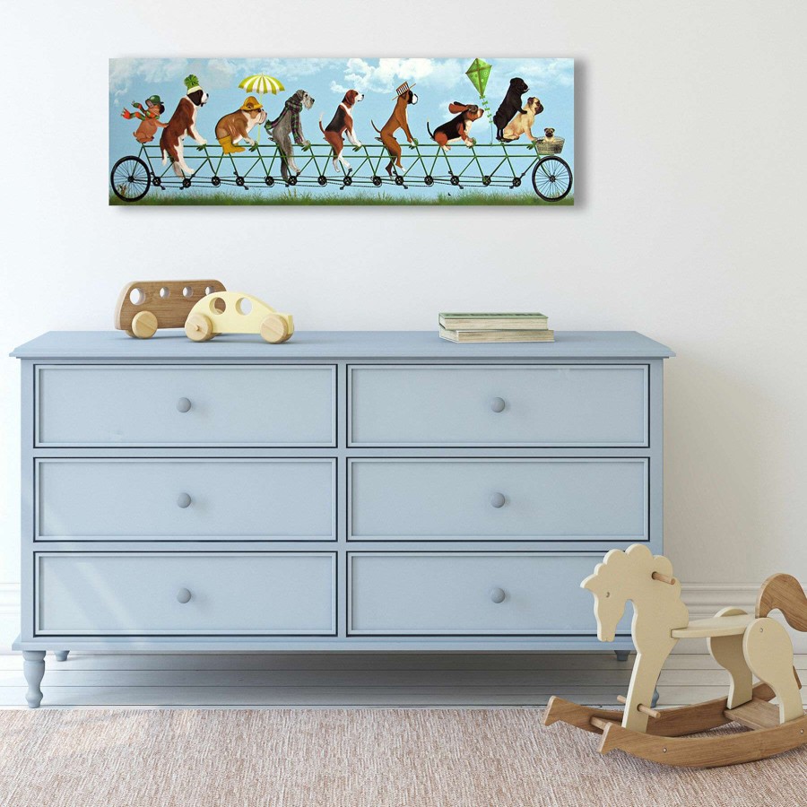 Wall Art * | 32X10 Mutley Crew On Tandem Canvas Art Special Design