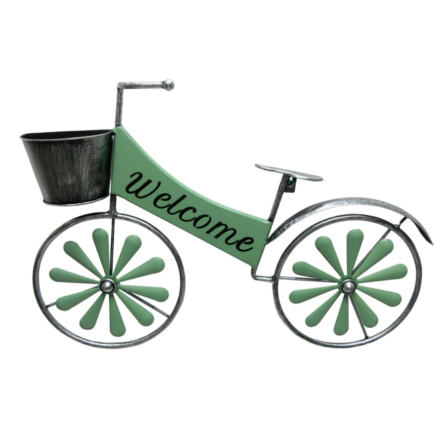 Wall Art * | Green Welcome Bike Wall Planter, 16 Discount Store