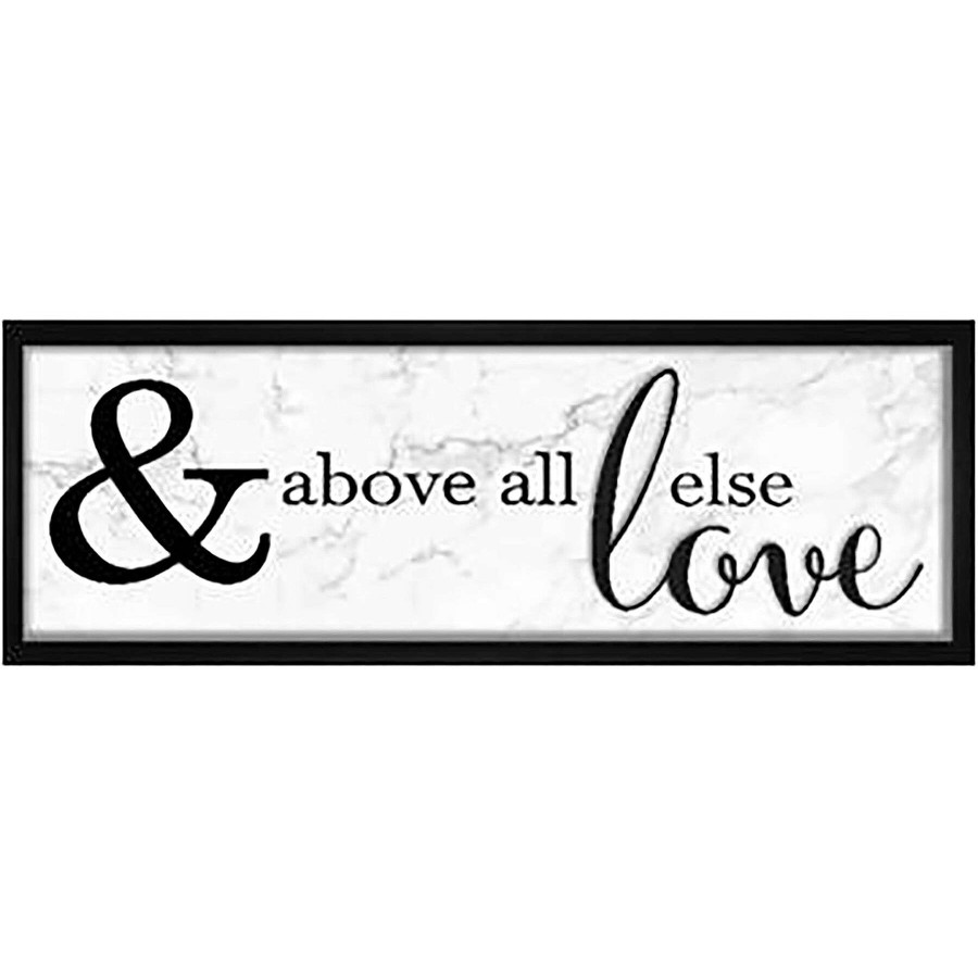 Wall Art * | 12X36 Above All Else Love Framed Print On Glass Promotion