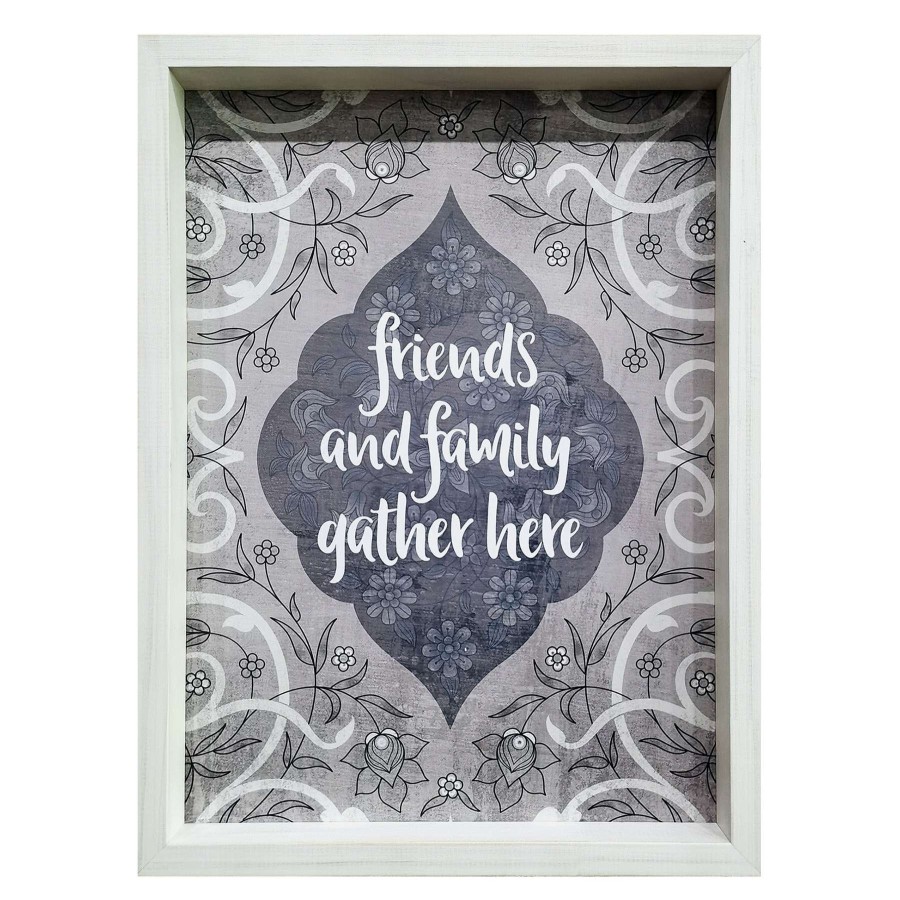 Wall Art * | Gather Here Framed Wall Sign, 12 16 Top Sell