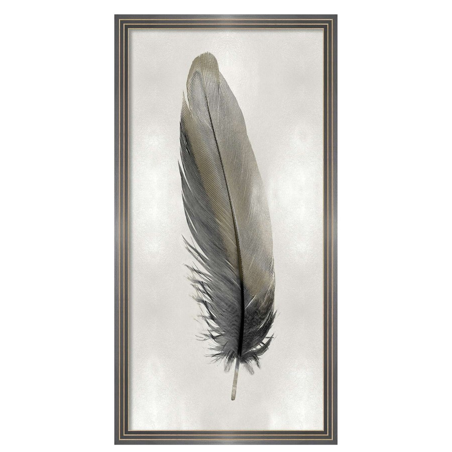 Wall Art * | Laila Ali 20X38 Framed Feather Print Under Glass Promotion