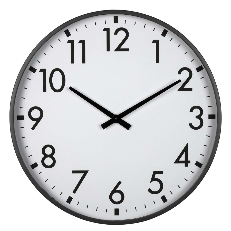 Clocks * | Black & White Wall Clock, 20 Discount Store