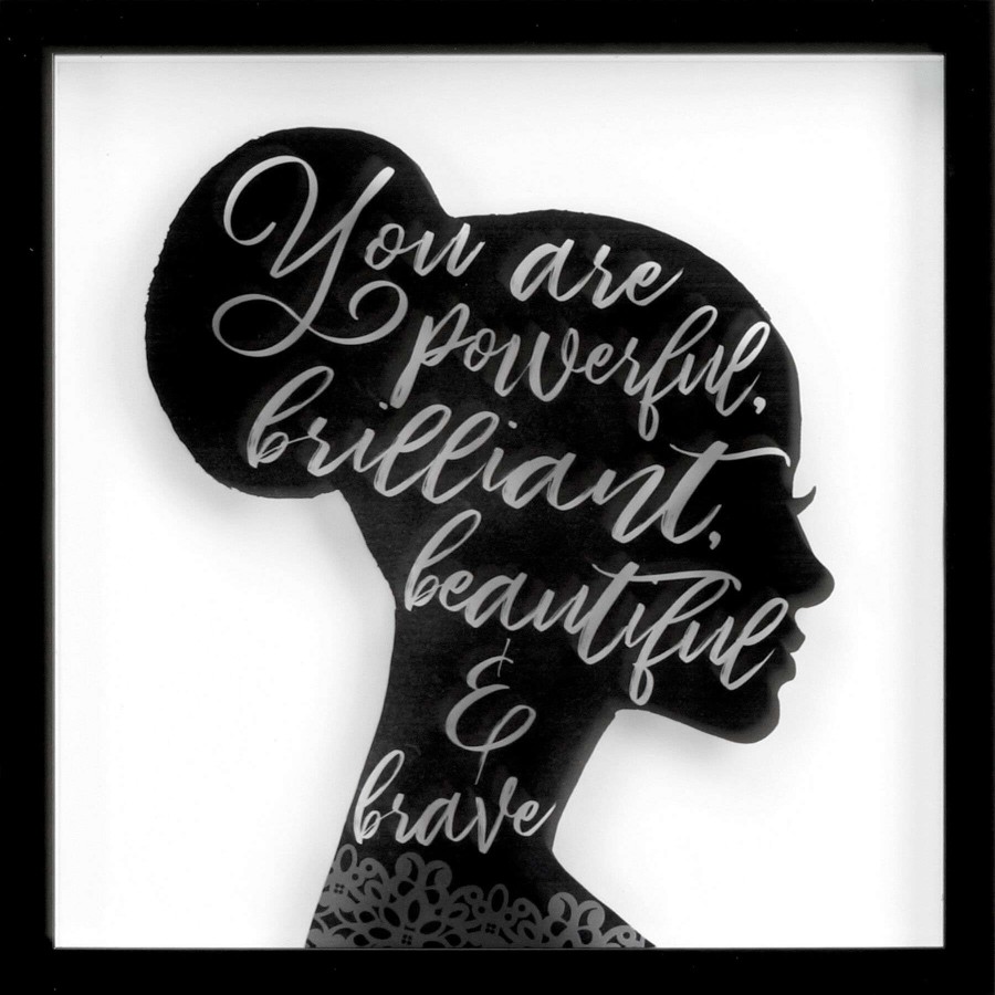 Wall Art * | Glass Framed You Are Powerful Silhouette Wall Art, 13 Online Discount