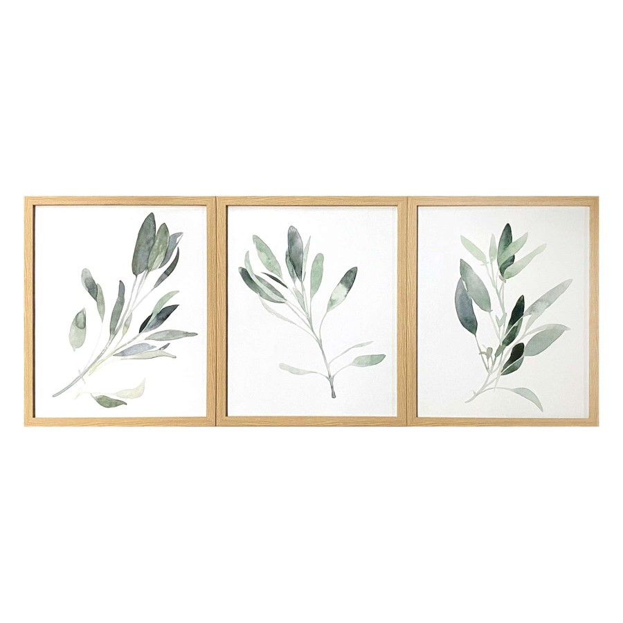 Wall Art * | 3-Piece Glass Framed Floral Print Wall Art, 15 18 Hot Sell