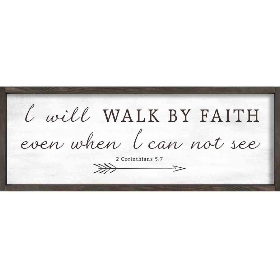 Wall Art * | 10X20 Walk By Faith Framed Textured Wood Plaque Offering Discounts