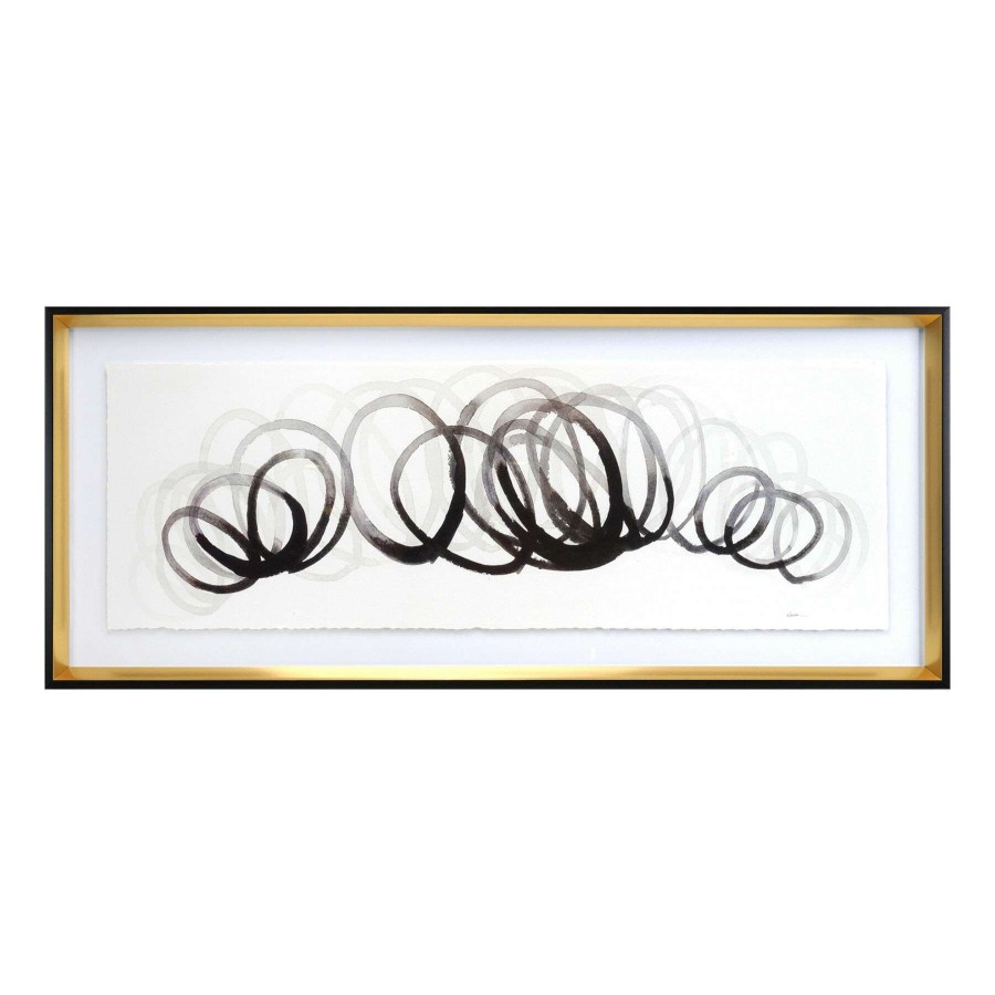 Wall Art * | Glass Framed Swirling Element Wall Art, 41 17 Good Quality