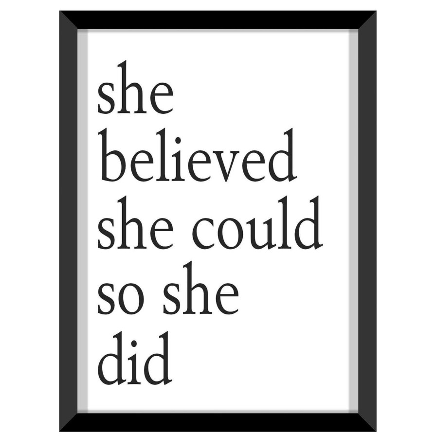 Wall Art * | 12X16 She Believed Art Framed/Glass Original Model