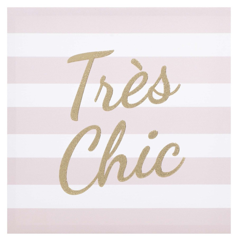 Wall Art * | Tres Chic Pink Striped Canvas Wall Art, 12 Exclusive Design