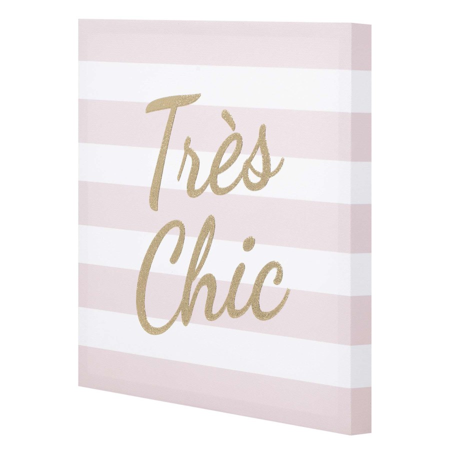 Wall Art * | Tres Chic Pink Striped Canvas Wall Art, 12 Exclusive Design