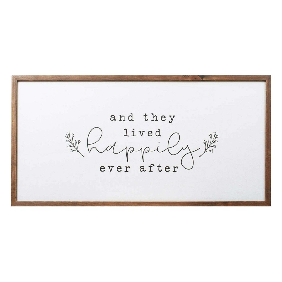 Wall Art * | Honeybloom Happy Ever After Framed Canvas Wall Art, 32 16 Online Discount