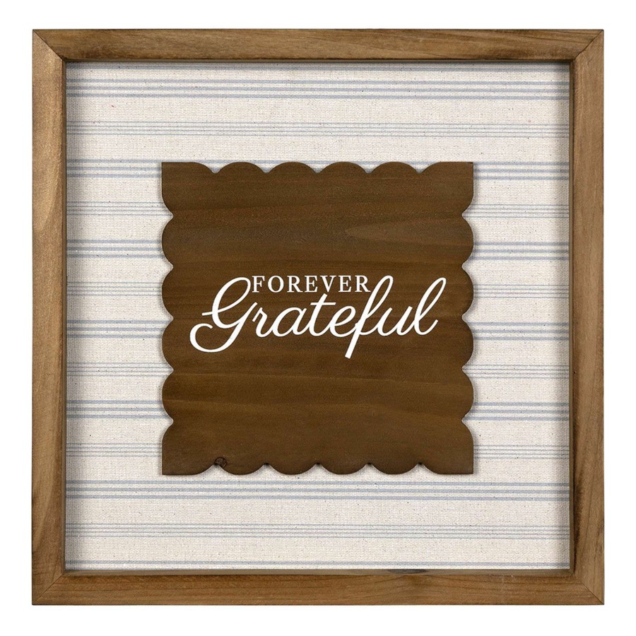 Wall Art * | Grace Mitchell 12X12 Framed Grateful Wall Art Cheaper