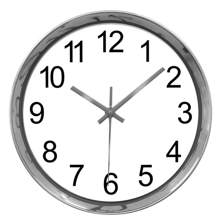 Clocks * | 10D Chrome White Accent Clock Unique Style