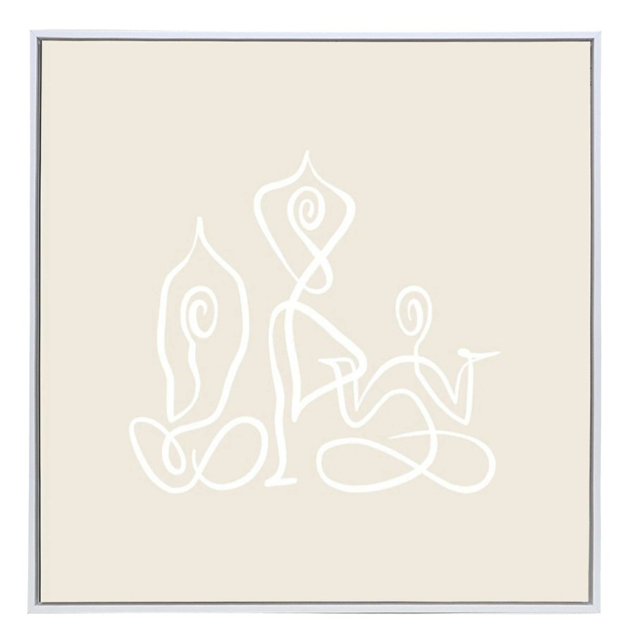 Wall Art * | Yoga Lines Framed Canvas Wall Art, 24 Half Price