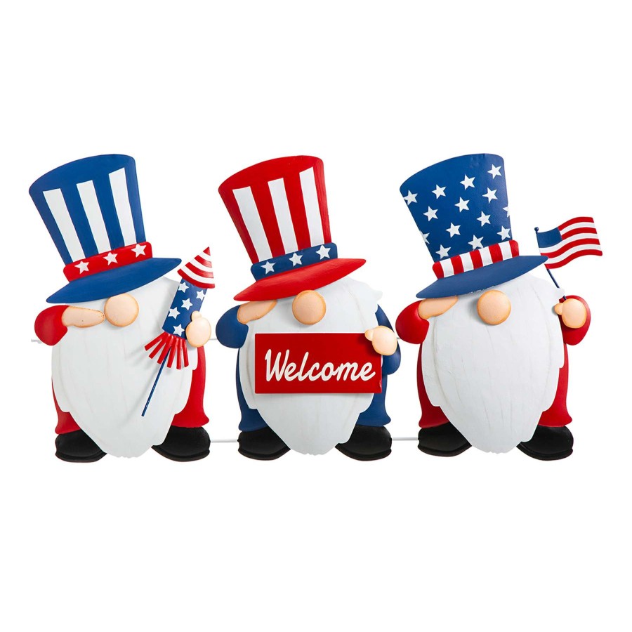 Wall Art * | Uncle Sam Gnome Trio Welcome Sign, 30 Brilliant Design