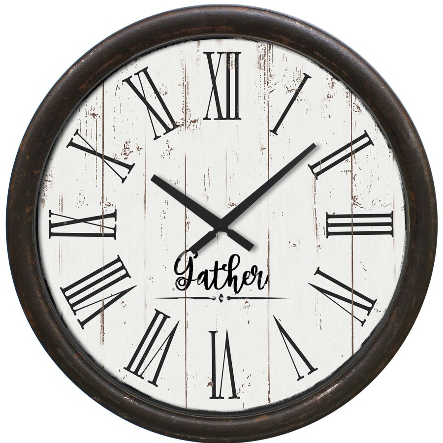 Clocks * | 20In. Round Gather Wall Clock Unique Style