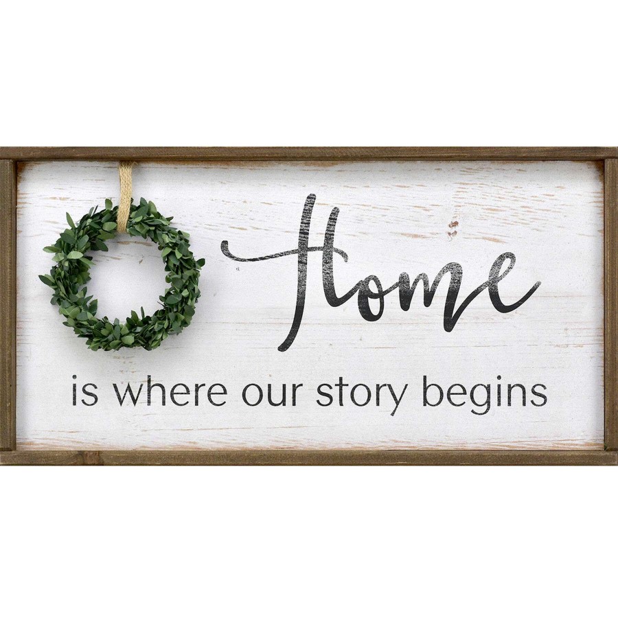 Wall Art * | Aw 11X23 Home Story Wreath Discounts Online