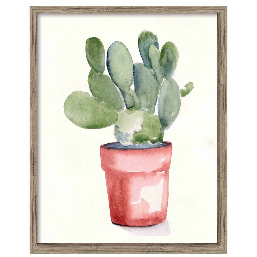 Wall Art * | Glass Framed Succulent Wall Art, 17 21 Discount