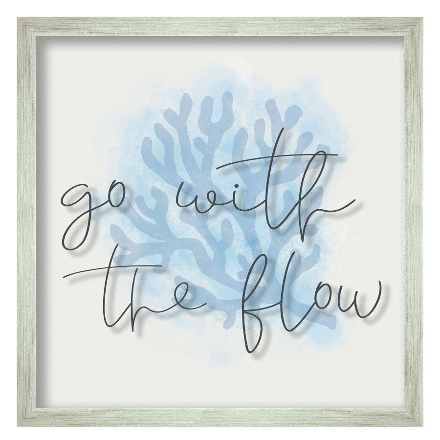 Wall Art * | Ty Pennington Glass Framed Go With The Flow Print Wall Art, 17 Brilliant Design