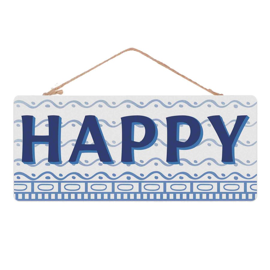 Wall Art * | Tracey Boyd Hanging Happy Wall Sign, 12 Original Model