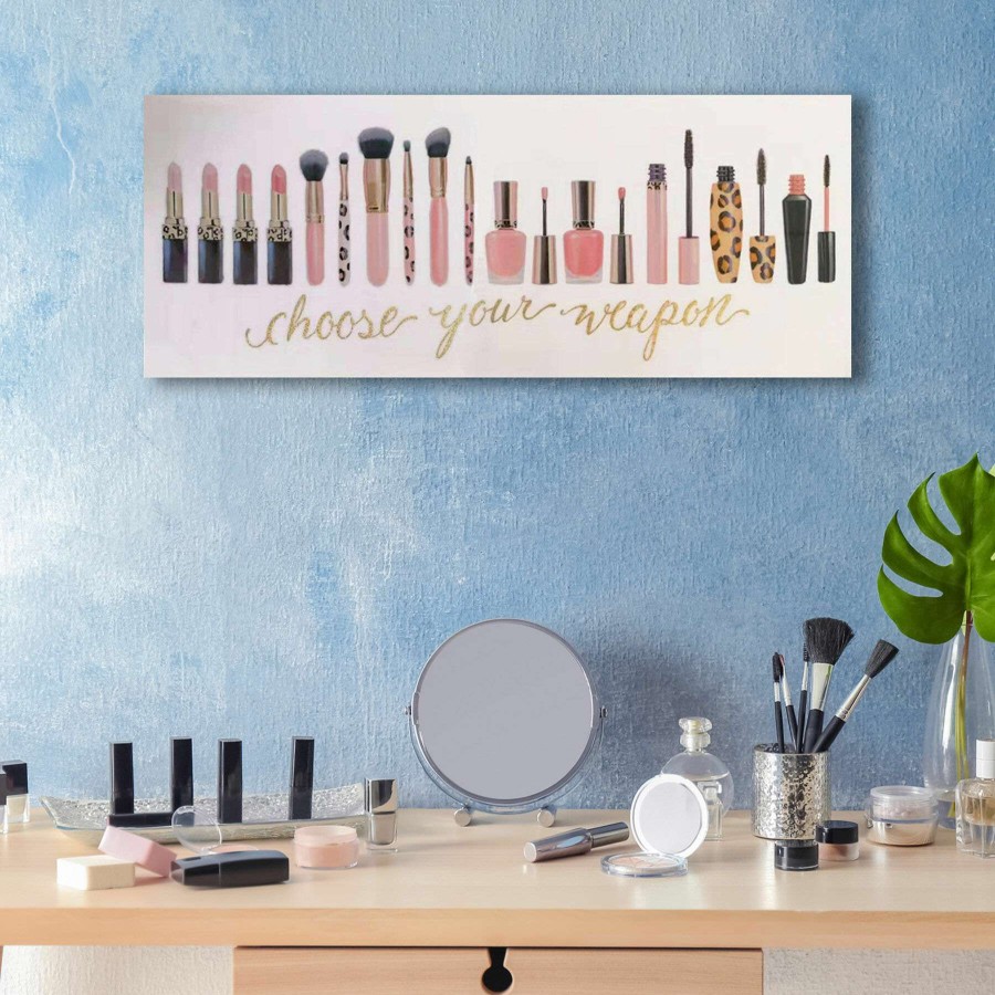 Wall Art * | 30X12 Wake Up And Make Up Ix Foiled And Glass Coat Canvas Art Cheaper