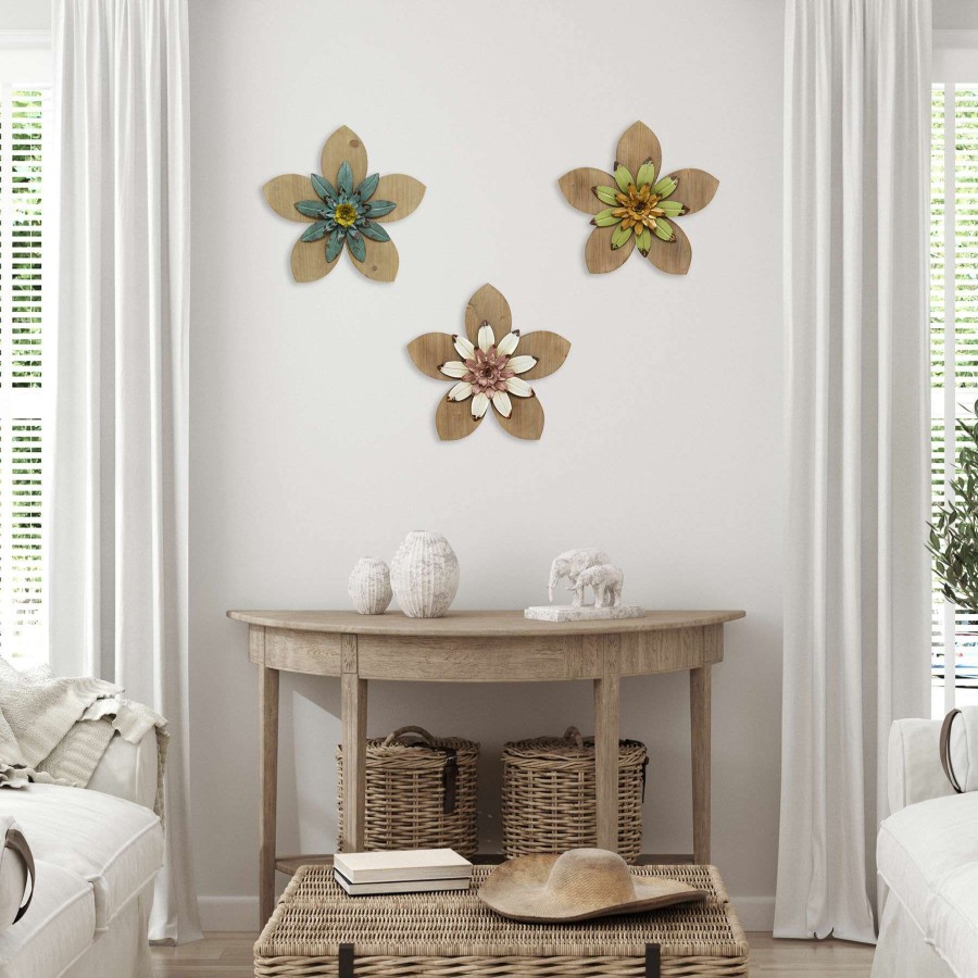 Wall Art * | 15In. Rustic Flower Wall Decor Cheaper