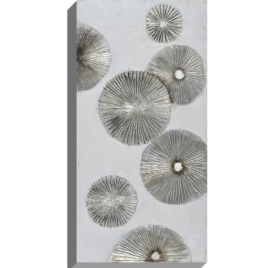 Wall Art * | Silver Starburst Canvas Wall Art, 24 48 Unique Style