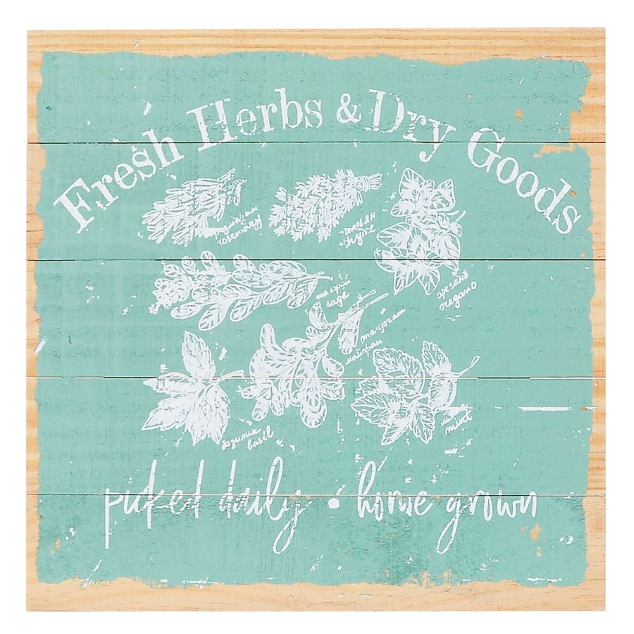 Wall Art * | Fresh Herbs Pallet Sign, 15 Hot Sell