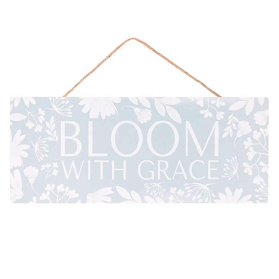 Wall Art * | Grace Mitchell Bloom Blue Wall Sign, 12 Limited Edition