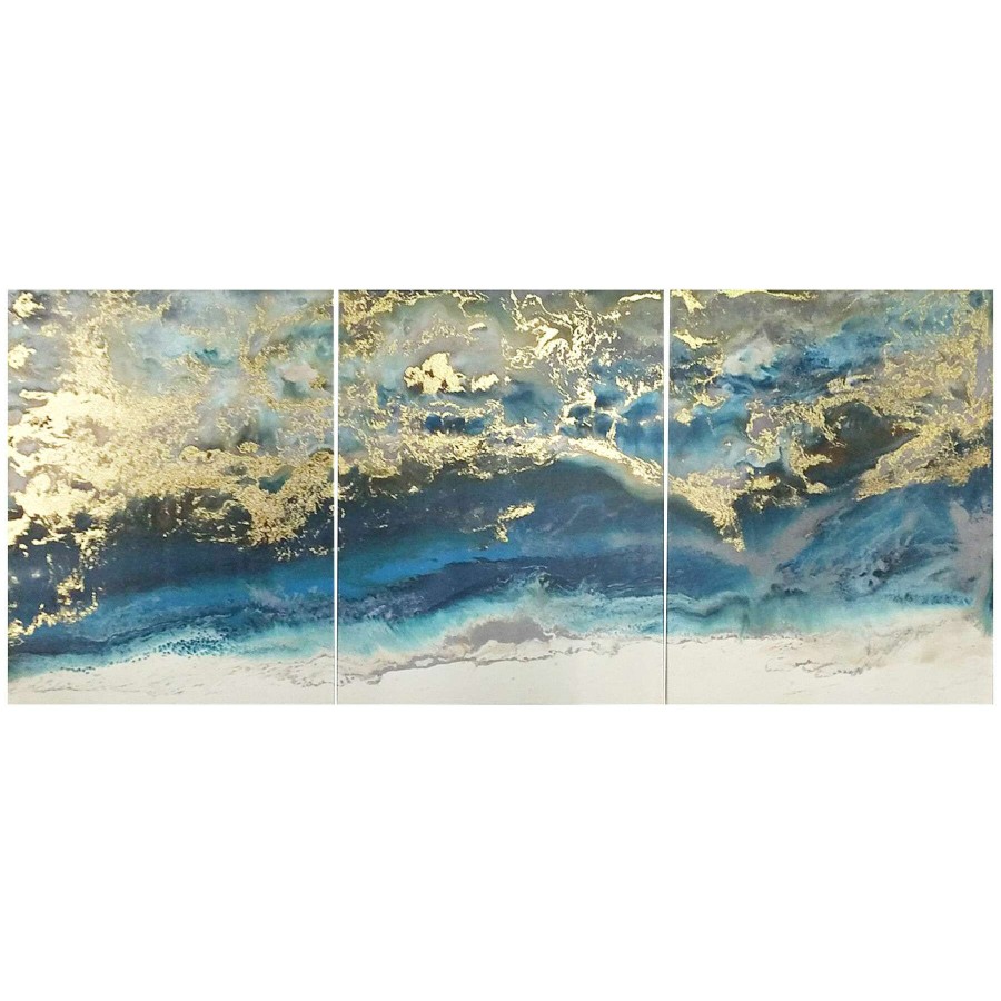 Wall Art * | 3-Piece Mystic Surface Foiled Canvas Wall Art Set, 16 20 Half Price