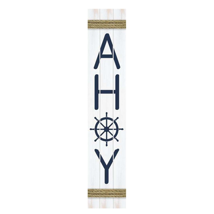 Wall Art * | Ahoy Porch Leaner Sign, 12 60 Discount Store