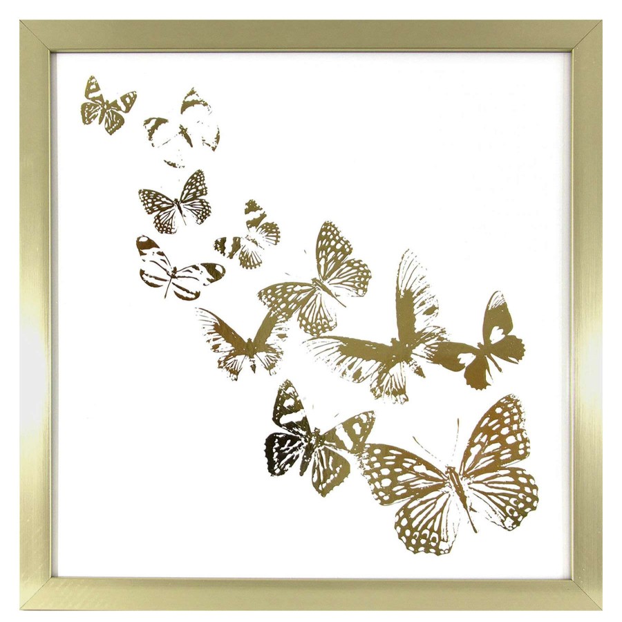 Wall Art * | 15X15 Butterflies Framed Wall Art Under Glass Limited Edition