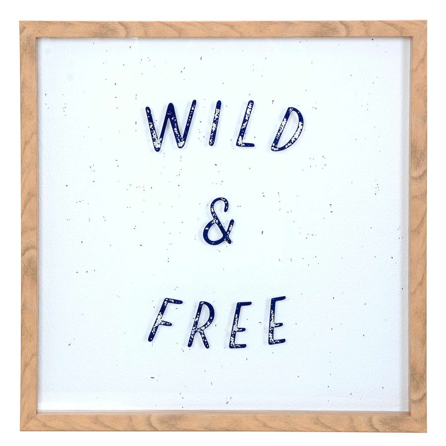 Wall Art * | Ty Pennington Glass Framed Wild & Free Print Wall Art, 16 Store