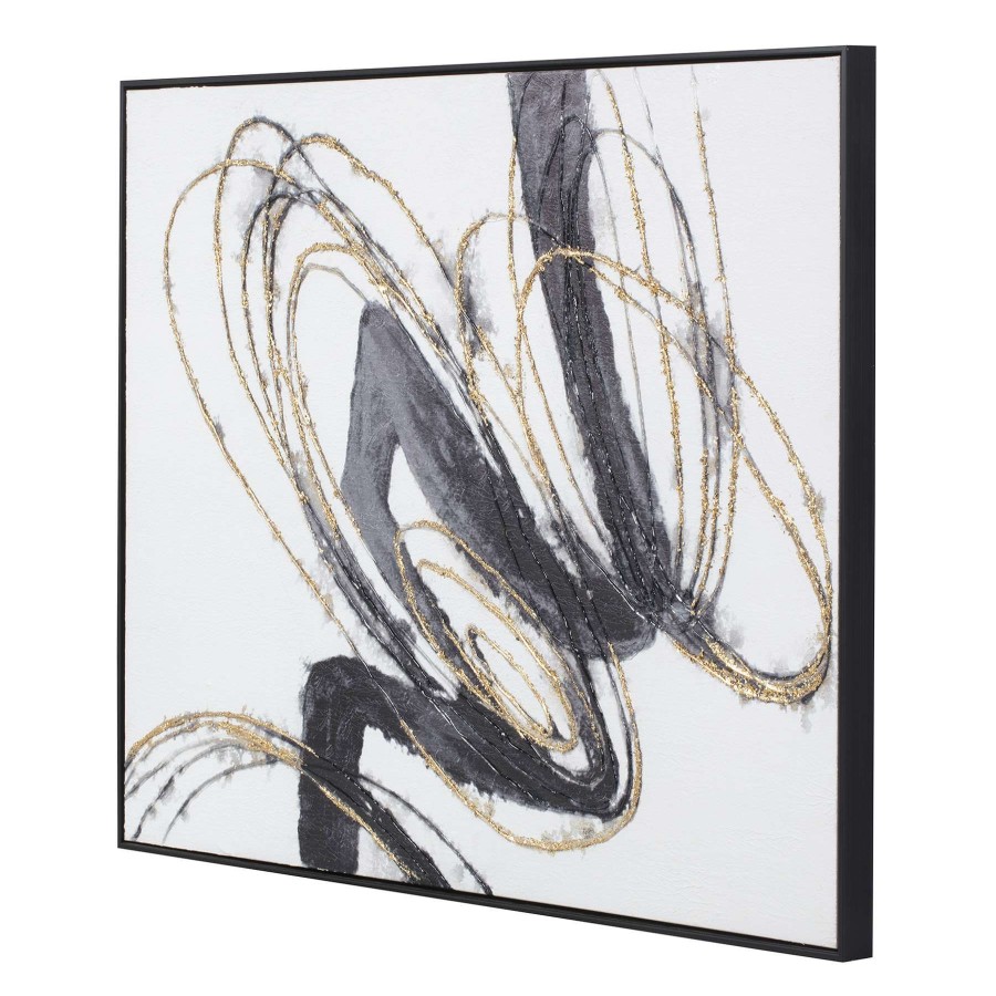 Wall Art * | 35X47 Framed Embellished Abstract Canvas Brilliant Design