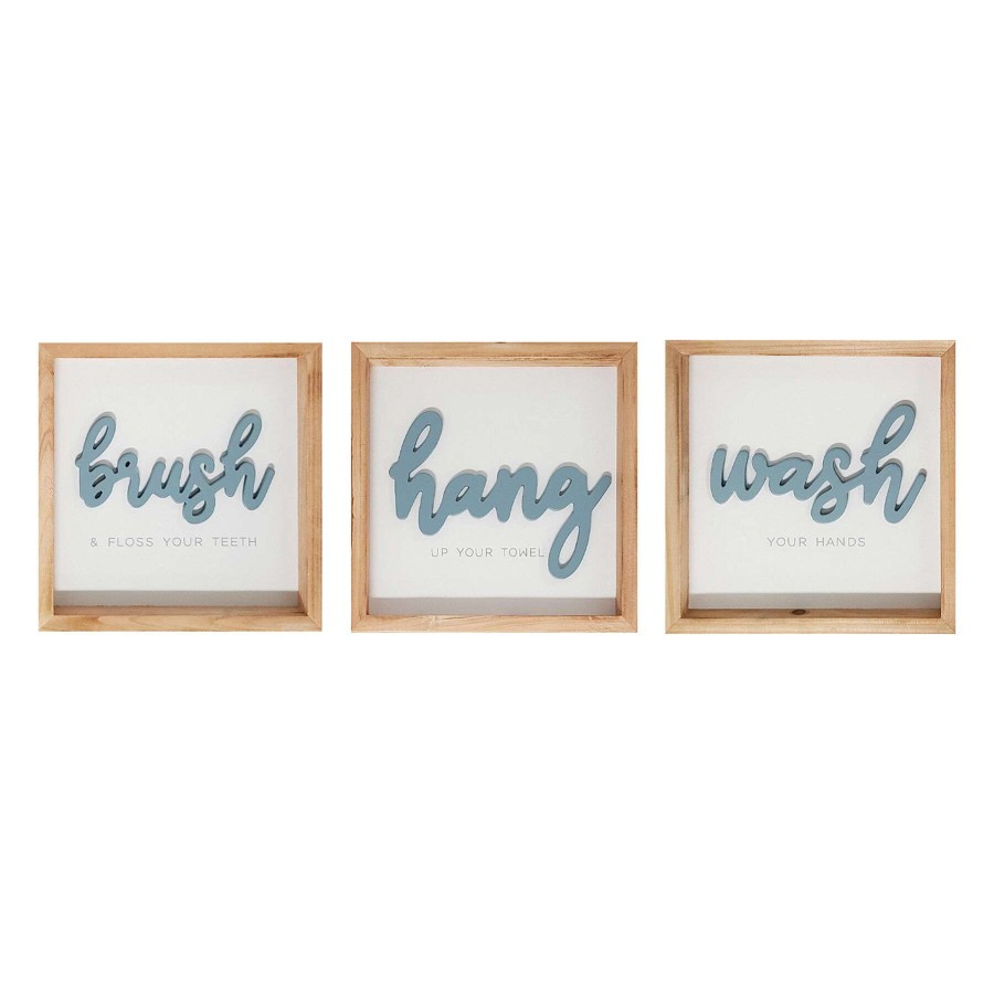 Wall Art * | 10X10 3-Piece Brush Hang Wash Framed Wall Art Unique Style