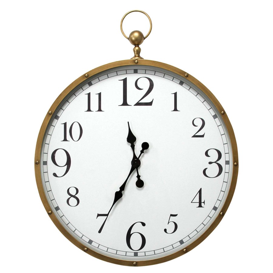 Clocks * | Round Wall Clock, 35 Clearance