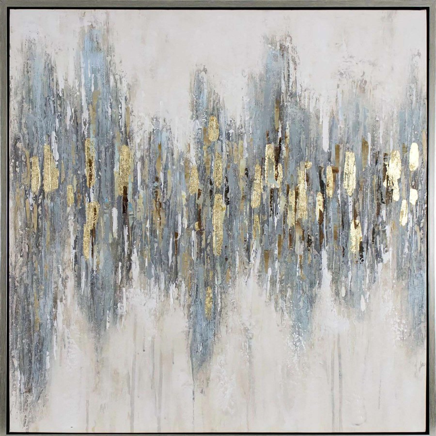 Wall Art * | Framed Abstract With Gold Enhanced Canvas Wall Art, 24 24 Glamor Model