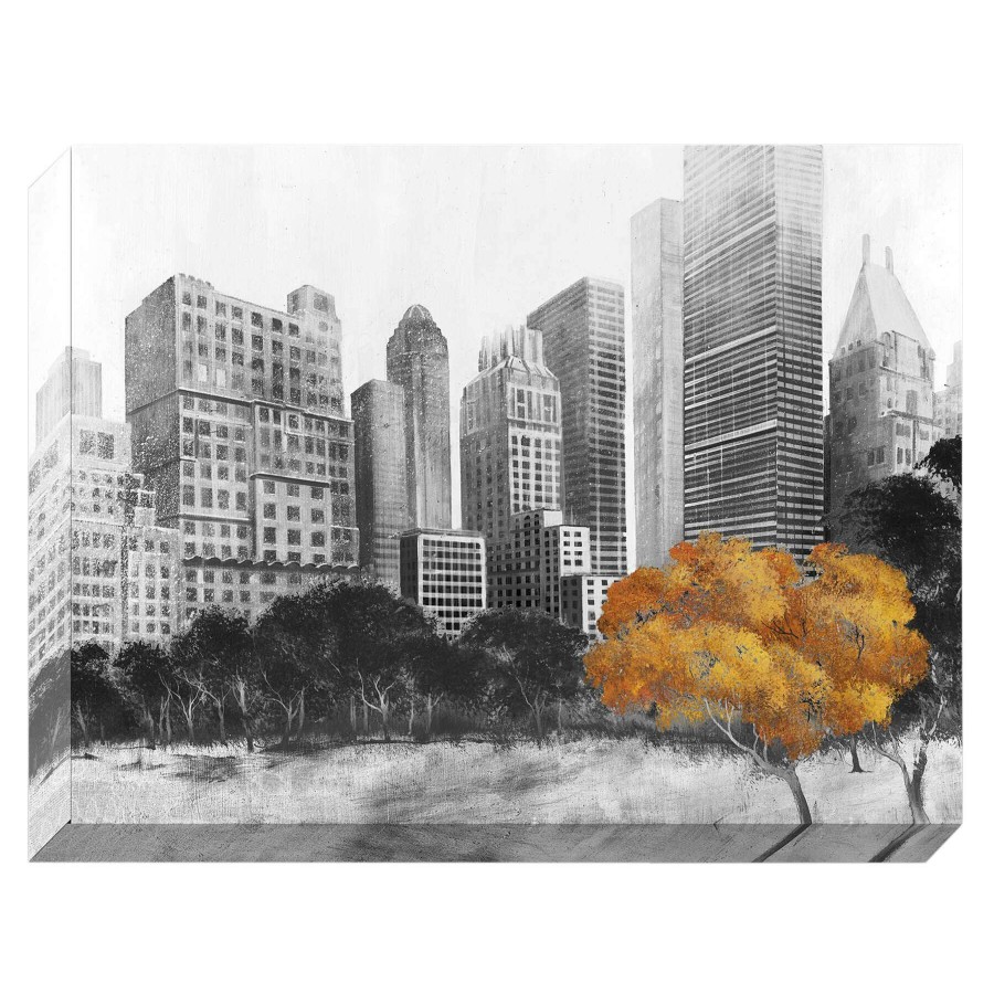 Wall Art * | Cityscape Gold Tree Enhanced Canvas Wall Art, 45 60 Discount Store