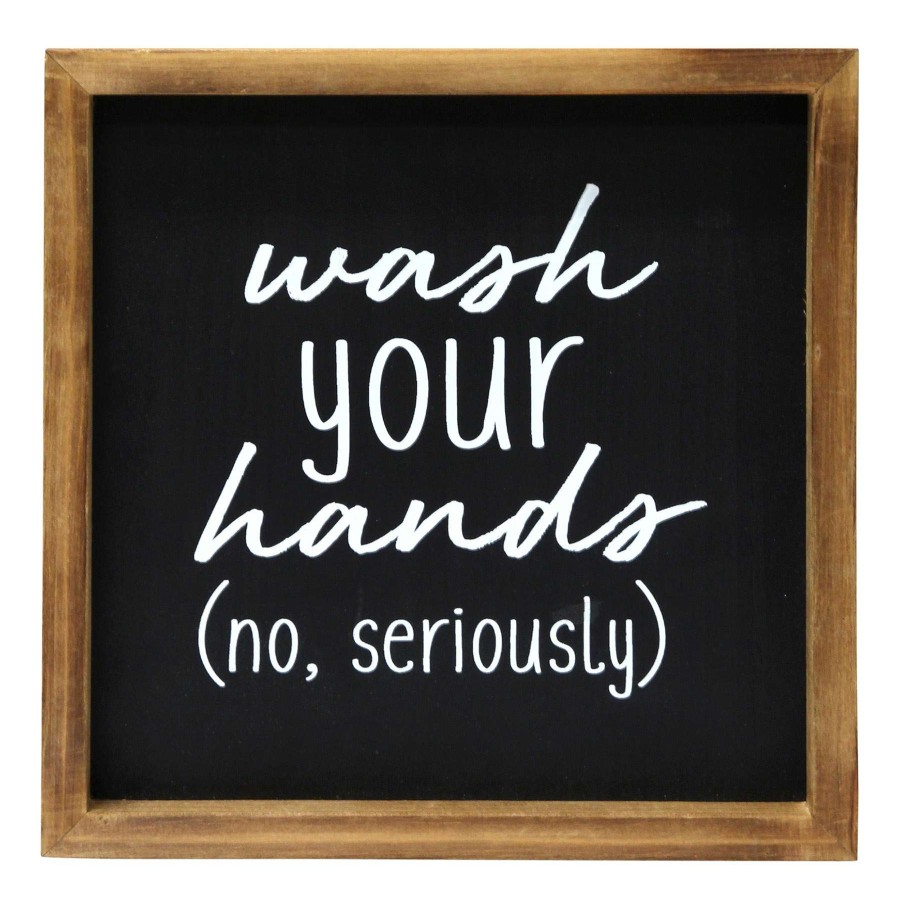 Wall Art * | 10X10 Wash Your Hands Framed Wall Art At Discount Prices