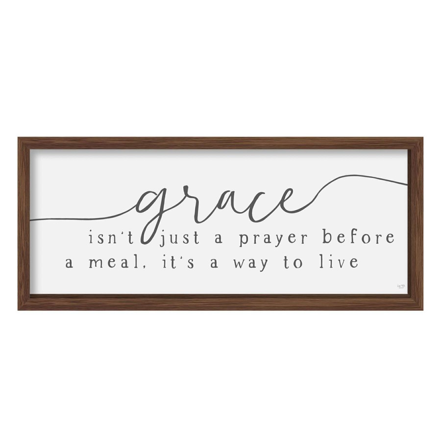 Wall Art * | Honeybloom Grace Isn'T Just A Prayer Framed Wall Art, 21 9 Original Model