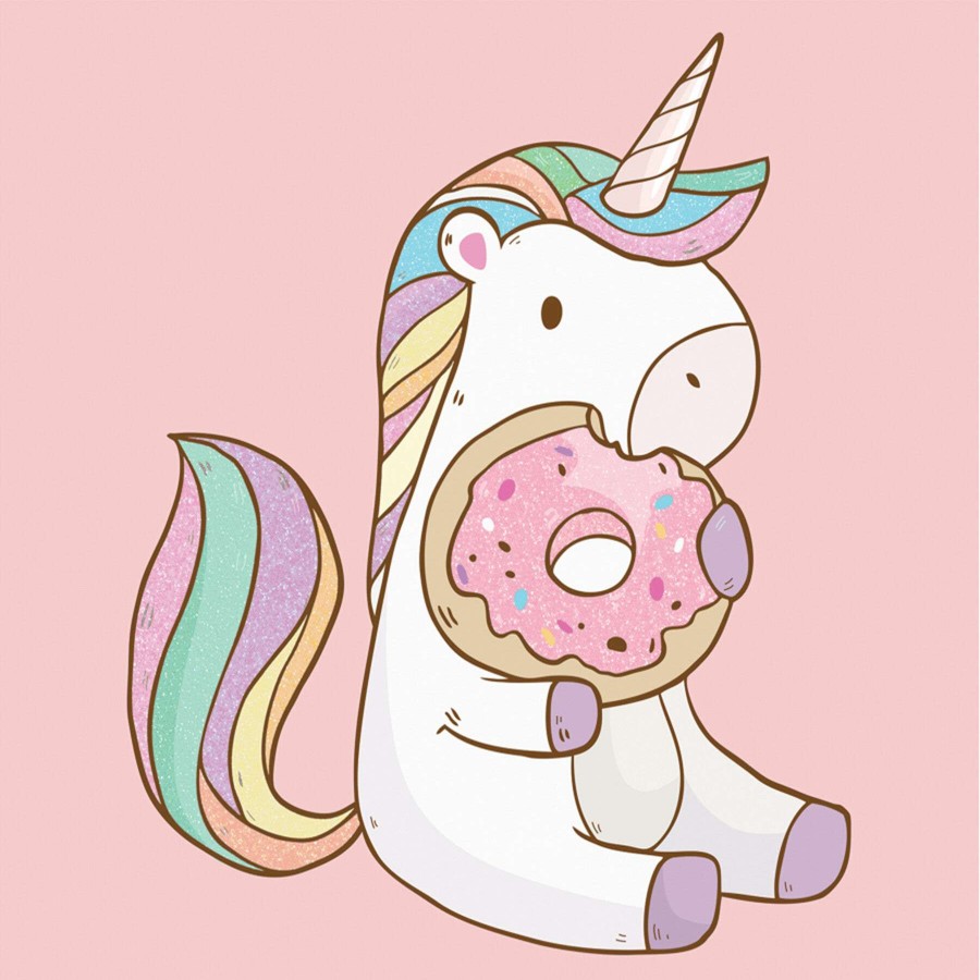 Wall Art * | Unicorn & Donut Glittered Embellished Canvas Wall Art, 12 12 New Arrivals