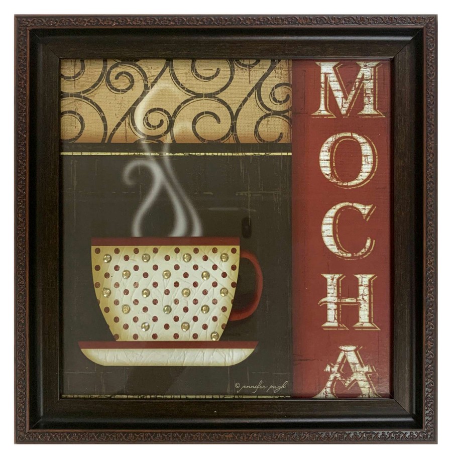 Wall Art * | 8X8 Mocha Print Under Glass Excellent Quality