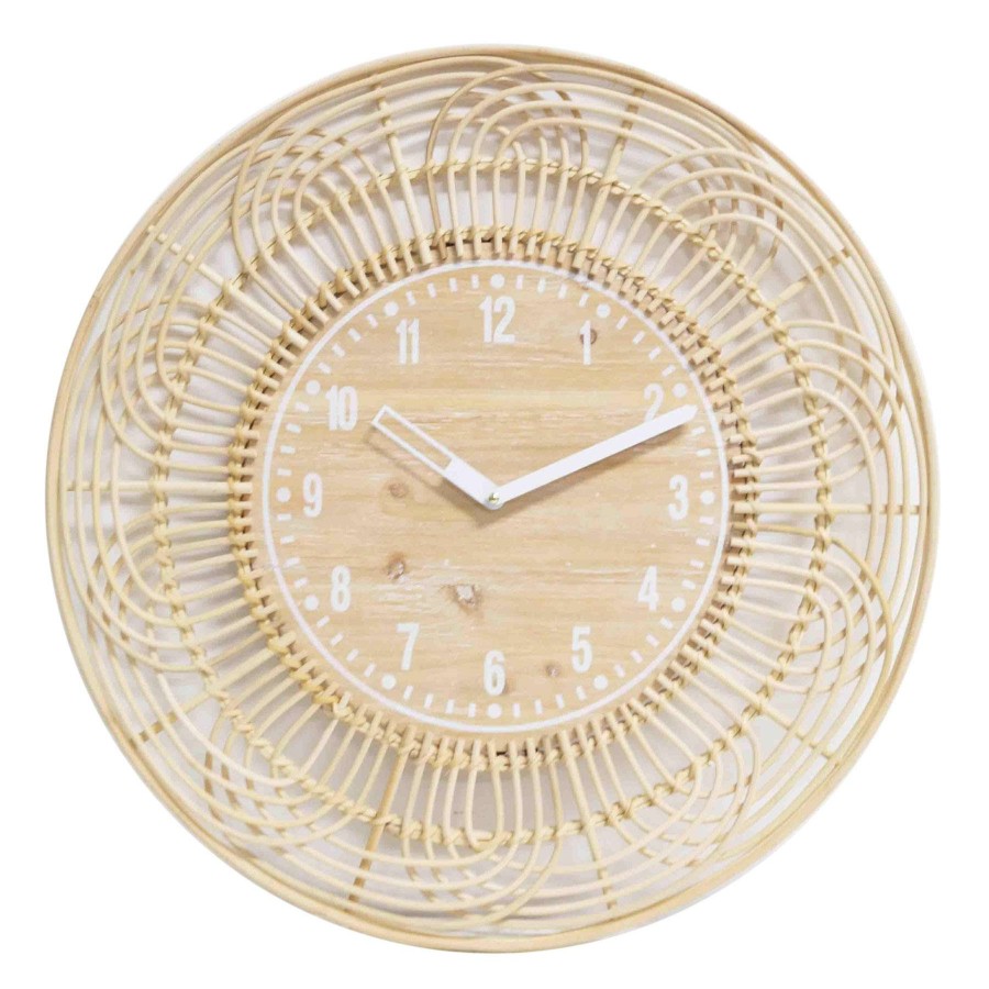 Clocks * | Tracey Boyd Rattan Wall Clock, 24 Hot Sell