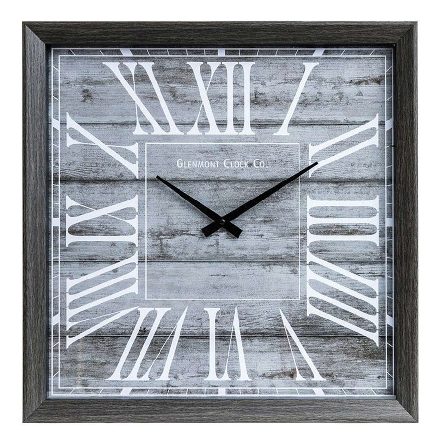 Clocks * | 18In Grey Square Clock Unique Style