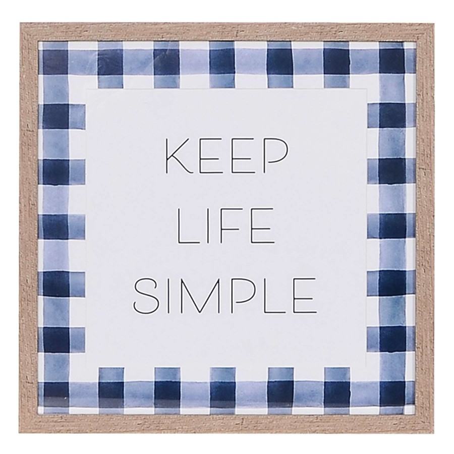 Wall Art * | Framed Keep Life Simple Wall Art Under Glass, 16 16 Exclusive Design