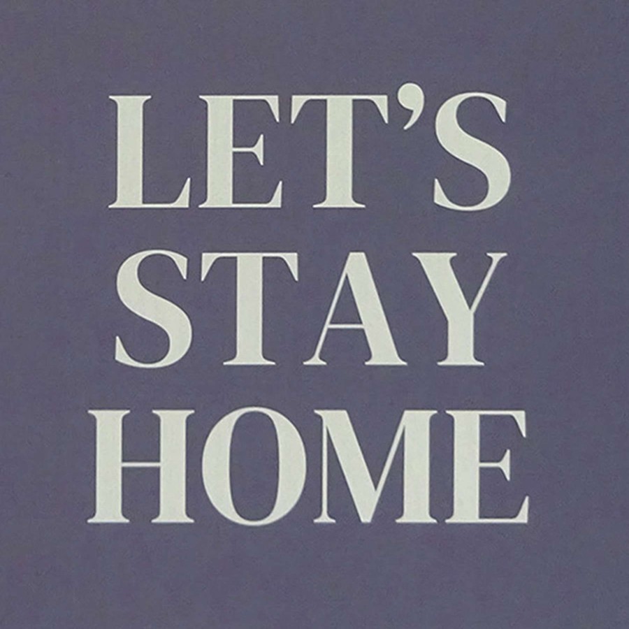 Wall Art * | Honeybloom Let'S Stay Home Blue Canvas Wall Art, 20 Hot Sale