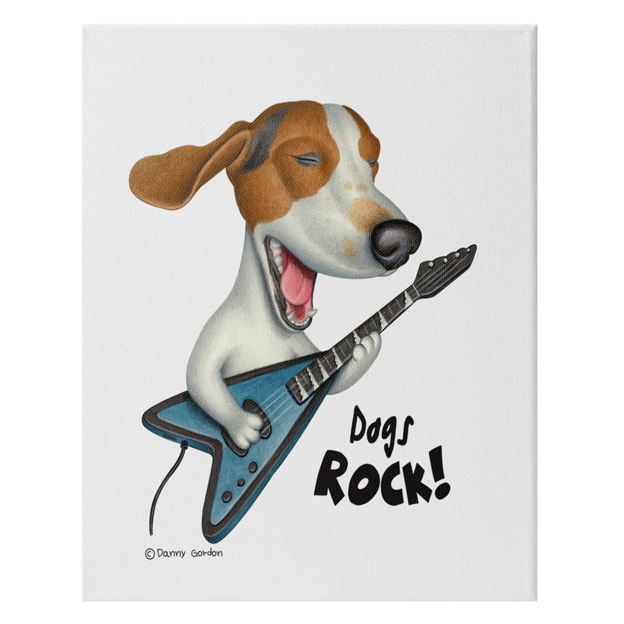 Wall Art * | 12X16 Dog Guitar Canvas Wall Art Online Discount