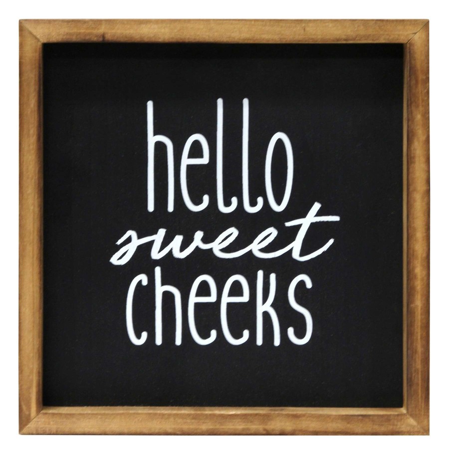 Wall Art * | Hello Sweet Cheeks Framed Wall Art Sign, 10 10 Promotion