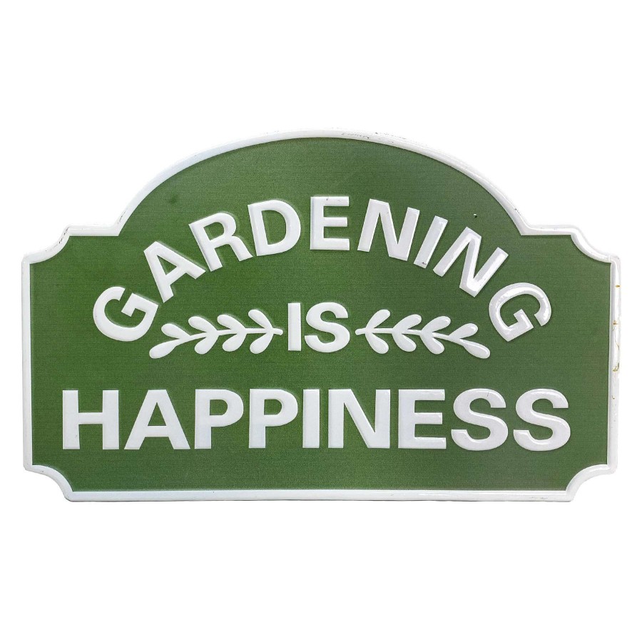 Wall Art * | Gardening Is Happiness Wall Sign, 13.75 Promotion